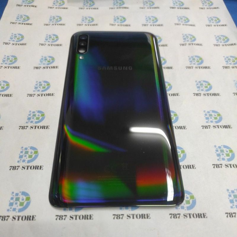 BACKGLASS SAMSUNG A70 A705F BLACK ORIGINAL BEKAS