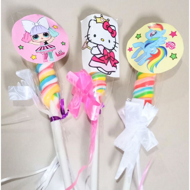 

lollypop permen karakter dekorasi ulang tahun bolu pesta