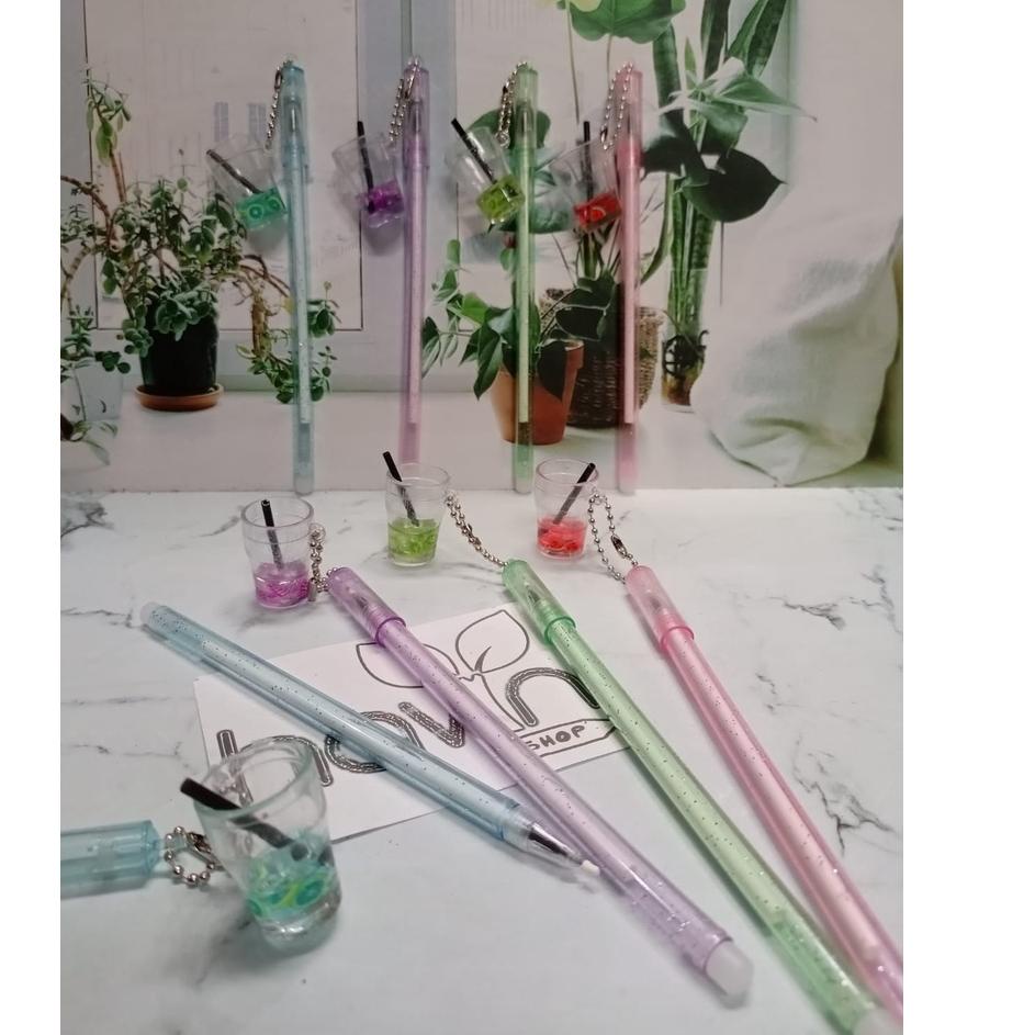 

Super Potongan (12PC) PEN GEL gantung MINUMAN BOBA/JEL PENA BOBA BUBBLE