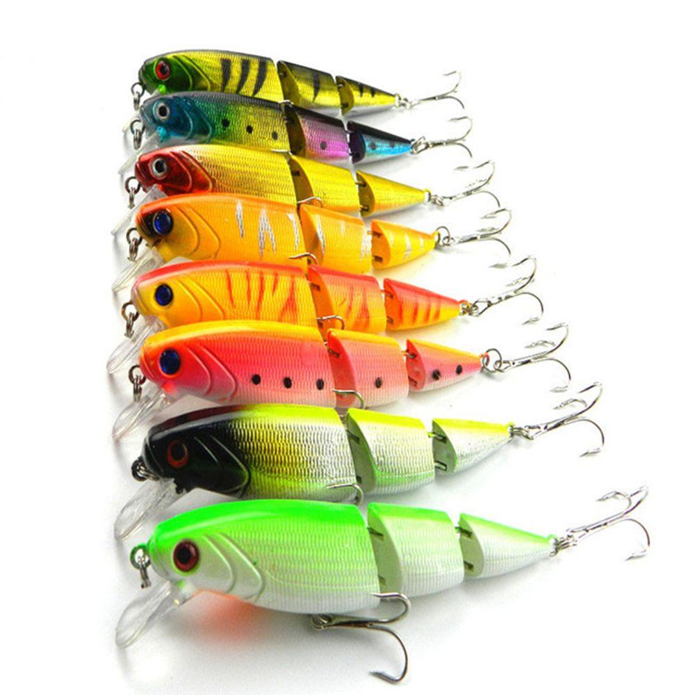 Top 10.5cm 14g Fishing Lure Warna Warni Mata Manusia Hidup 3segment Plastik Hard Crank Treble Hooks