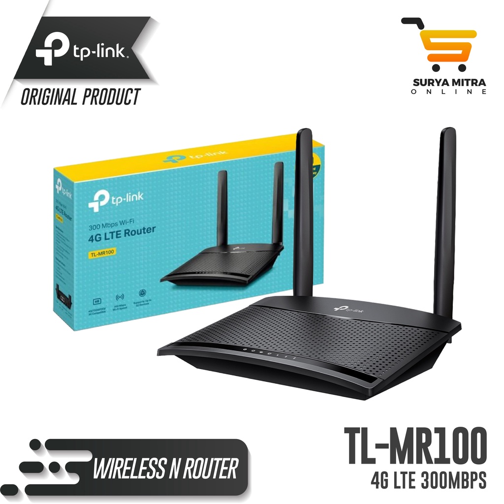 Wireless N Router 4G LTE TL-MR100 300Mbps - Garansi Resmi