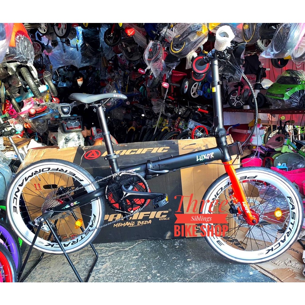 SEPEDA LIPAT PACIFIC LUXOR ALLOY 9 SPEED REM HYDRAULIC 20 INCH
