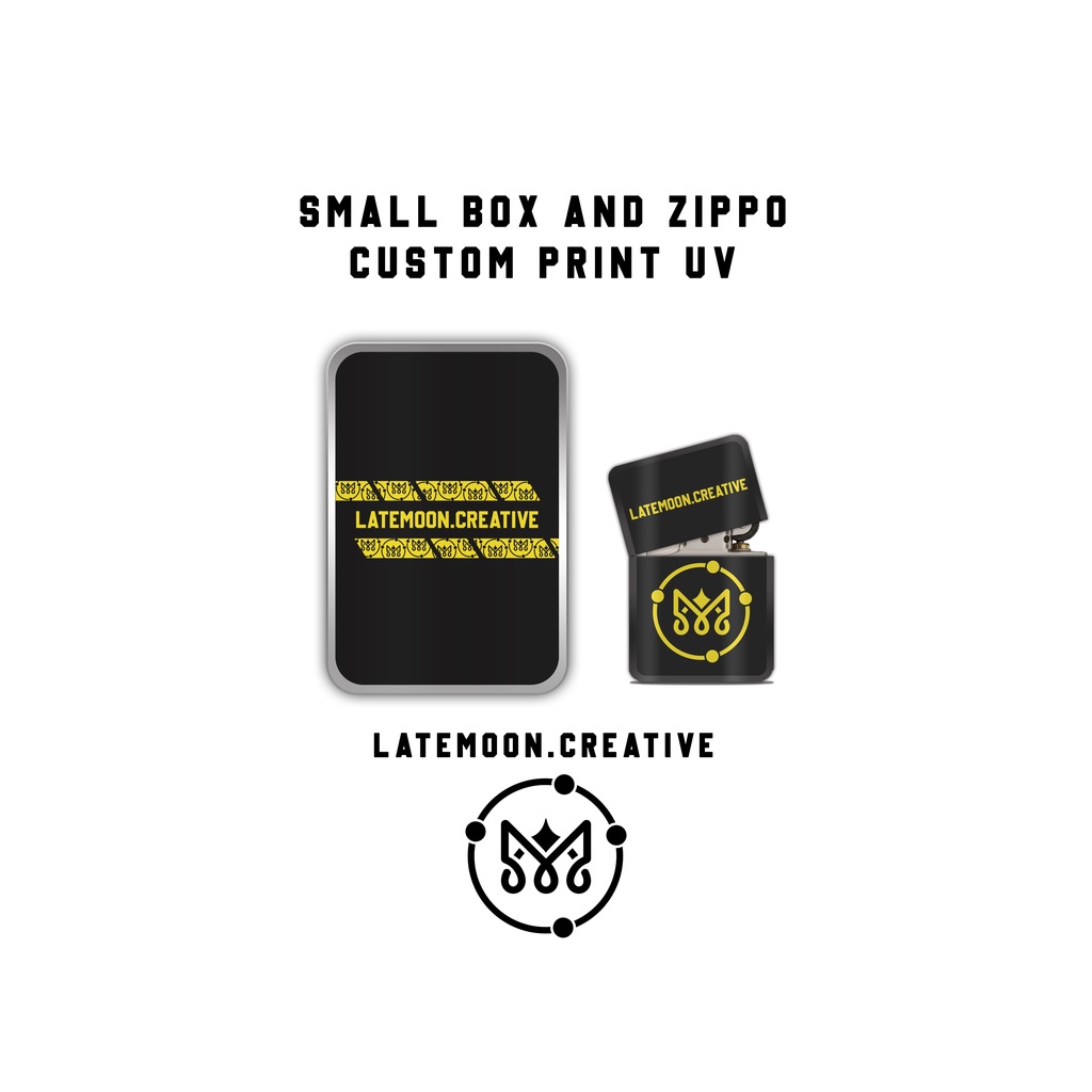 (BISA COD) ANDRO ZIPPO AND SMALL BOX CUSTOM MEDIA PRINT UV