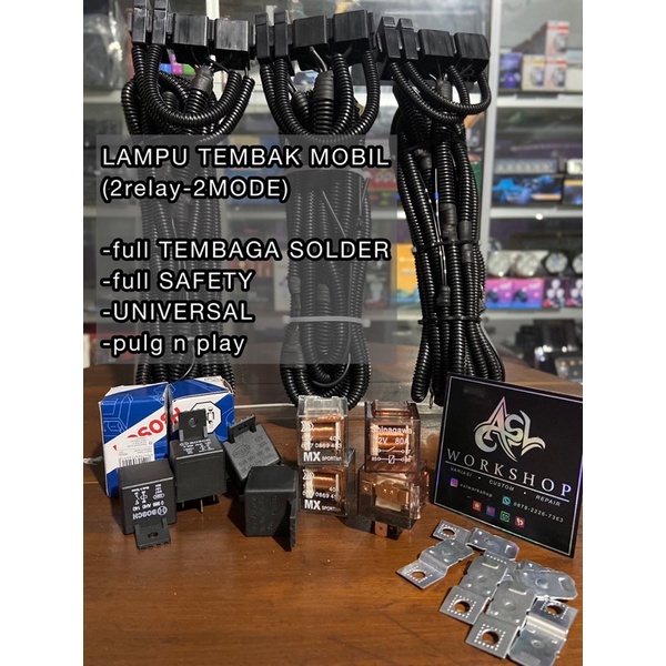 RELAY SET LAMPU TEMBAK MOBIL (2relay-2mode) MX/HELLA/BOSCH/SHINAGAWA