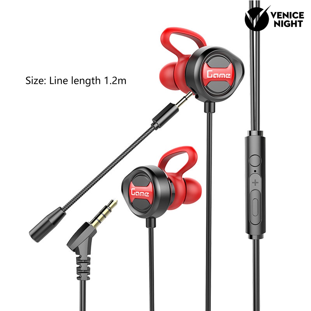 (VNEP) (Berkabel) G31 Earphone High Fidelity Kebisingan Membatalkan Ringan 3.5mm Stereo Olahraga In-Ear Gaming Earbud untuk Menelepon