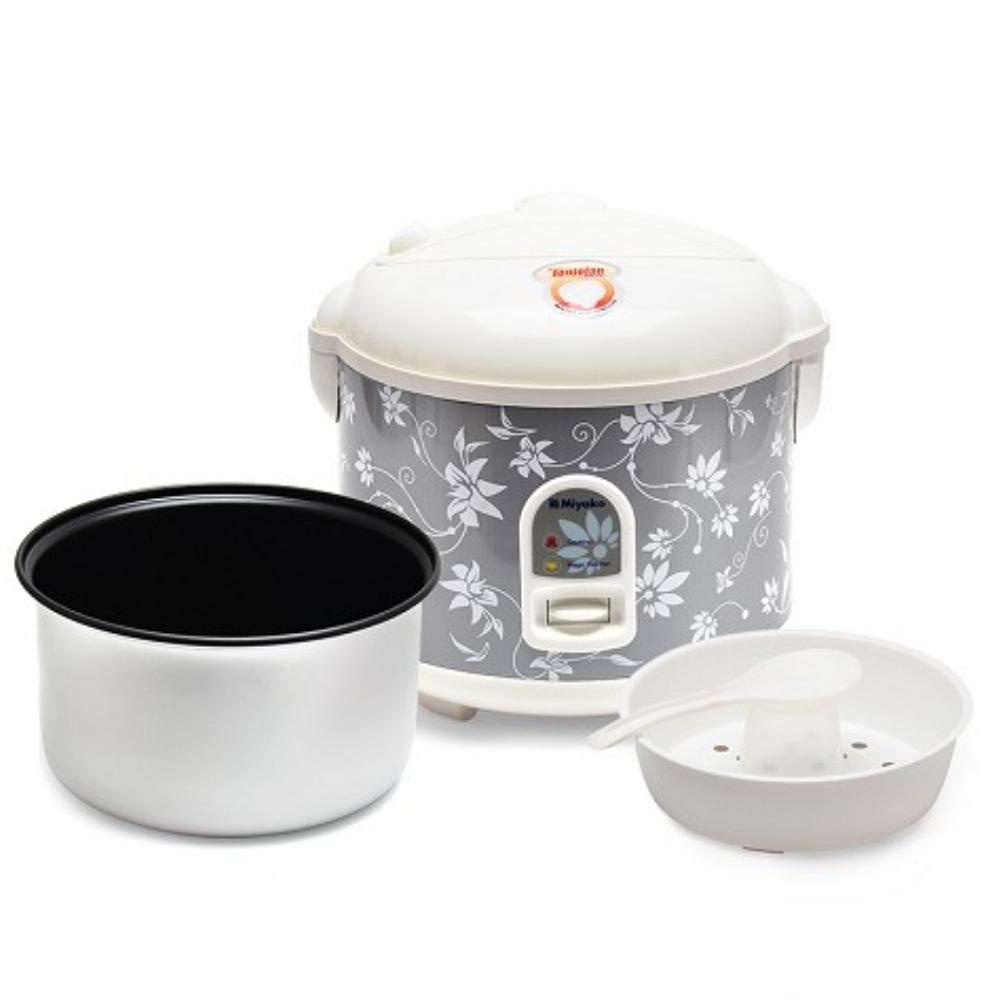 Magic Com Miyako 1.8 Liter Type MCM 528 Rice Cooker Miyako 3 in 1  - Bunga Silver