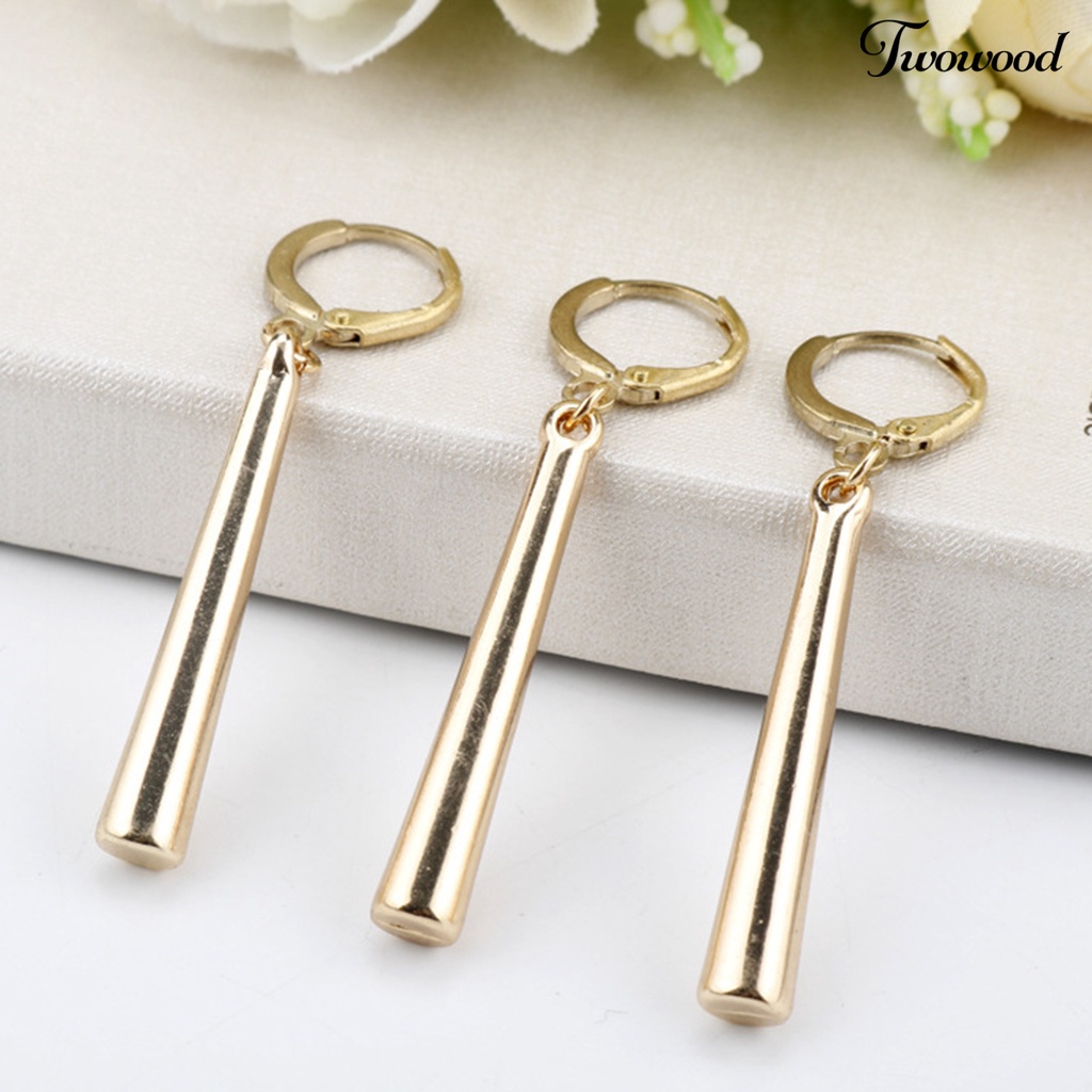 Anting Kait Gantung Warna Solid Bahan Alloy Tahan Lama Untuk Wanita