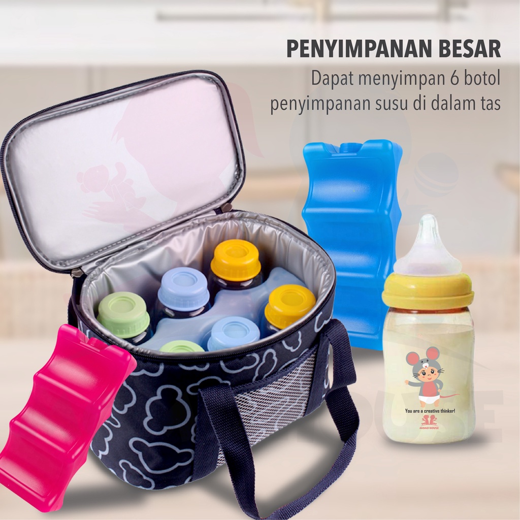 MOMO HOUSE Cooler Bag Asi Tas Asi Tempat Penyimpanan Asi Cooler Bag Tas Asi Penyimpanan ASI Botol Menyusui