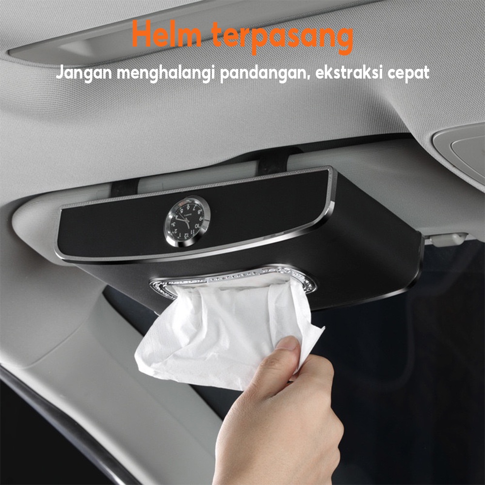 Jam Tisu Tempat Multifungsi Mewah Car Mewah Kotak / Box Tisu Jam Car