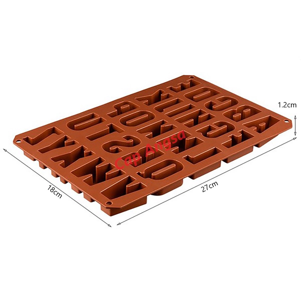 CETAKAN HURUF FONDANT KUE CETAKAN KUE SILIKON SILICONE PLASTIK MOULD 26 ALPHABET HURUF MOLD