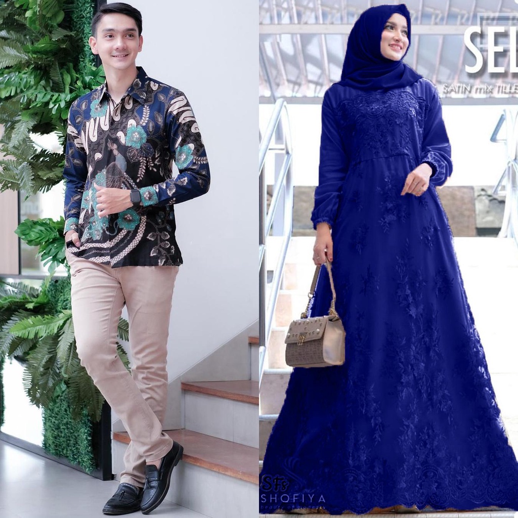 Maura Couple - Sania Ruffle Batik Couple Ori Ndoro Jowi Garansi Termurah Shopee - BATIK SOLO MODERN