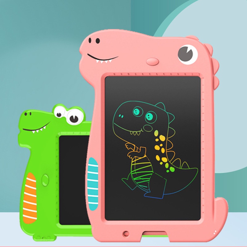 Mainan Tablet Papan Gambar / Sketsa / Tulis LCD Motif Kartun Dinosaurus Untuk Anak