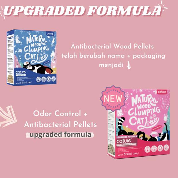 Cature - Natural Wood Clumping Cat Litter (Antibacterial Pellets)