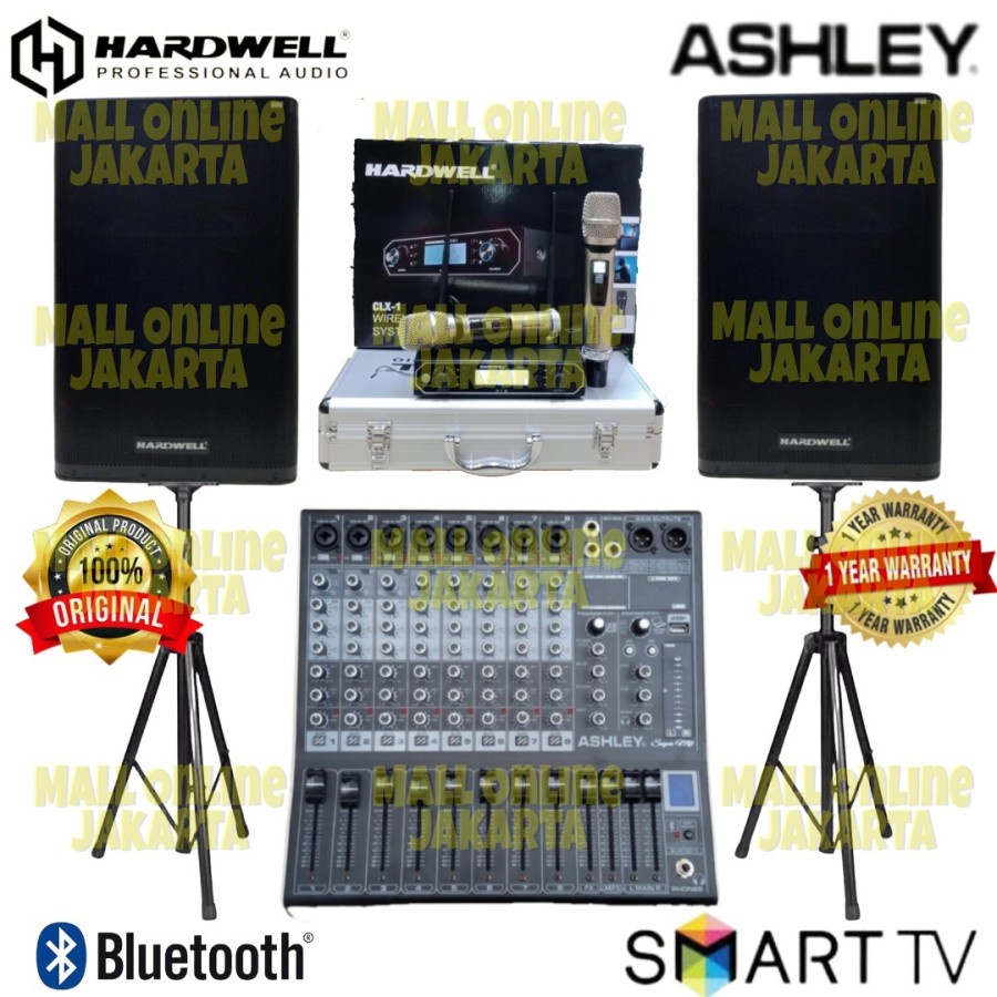 Paket Sound system hardwell 15 inch outdoor mixer 8 channel ashley