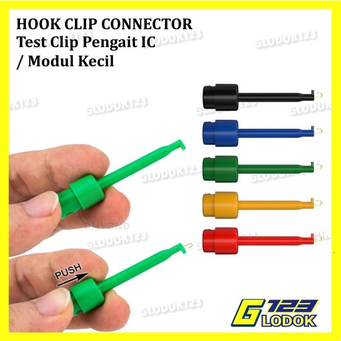 Test Clip Hook Probe Connector Klip Jepit Jepitan Pengait Kaki IC Pin