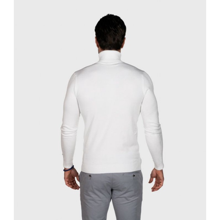 [ NEVARA ] MEN TURTLE NECK LONG SLEEVE - SWEATER TURTLE NECK PRIA LENGAN PANJANG HITAM PUTIH