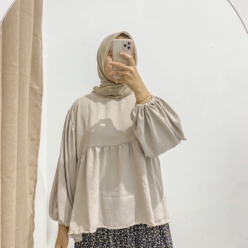 DIORA BLOUSE by Nevaa.id | BLOUSE LENGAN BALON | BLOUSE ANTI KUSUT | BLOUSE TERLARIS