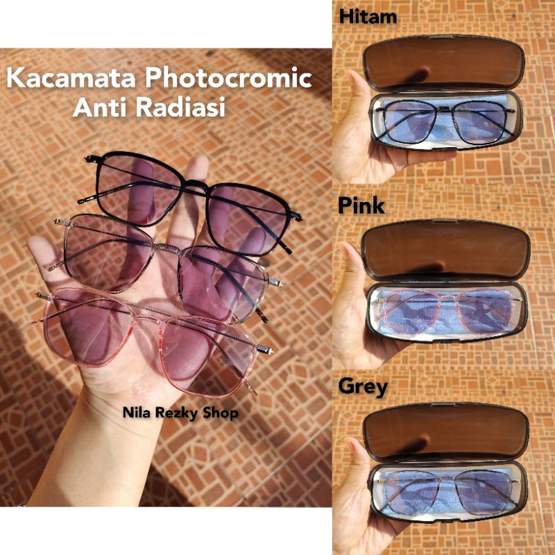 [READY MAKASSAR]Kacamata Photocromic + Anti Radiasi Pria dan Wanita