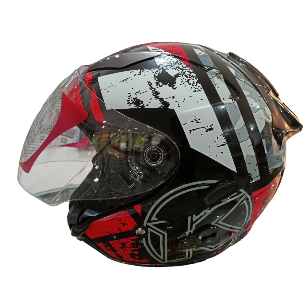 KYT Galaxy Slide #5 - Black/Red Fluo - XL