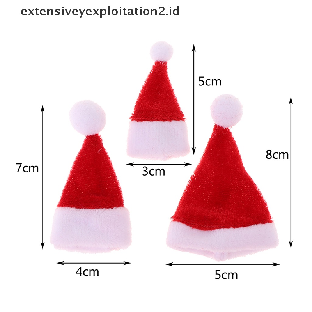 2pcs Miniatur Topi Santa Claus Warna Merah Untuk Dekorasi Rumah Boneka