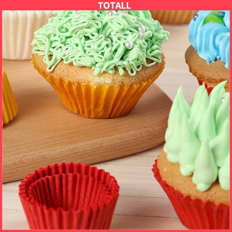 COD 100 Pcs Muffin Warna-warni Cupcake Kertas Cangkir Kue Kotak Kue Cup Case Cup Cake Kertas Kue-Totall