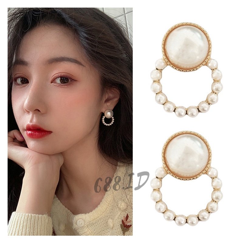[688.id] Anting Tusuk Wanita Korea Anti Karat Perak 925 Impor Model Terbaru Bisa untuk Hijab ER 10