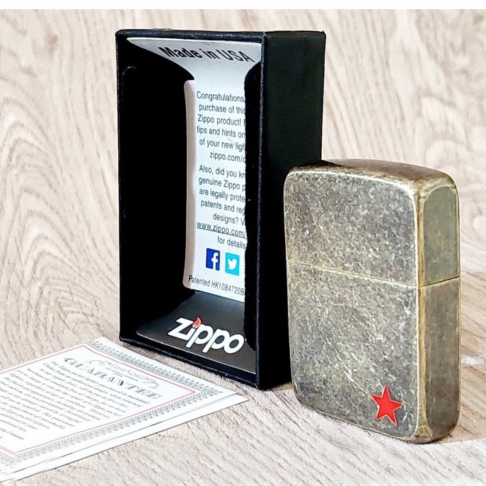 Korek Zippo Dark Gold Bronze Red Star Legends High Premium