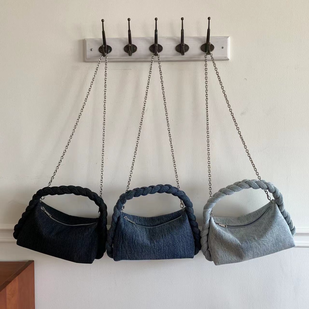 Sundays Attire - LOID Braided Denim Shoulder Bag / Sling Bag/ Tas Wanita