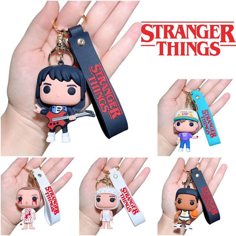 Cartoon Stranger Things Keychain Toy Cartoon Bag Pendant Keyring Doll Kids Gift Decorate