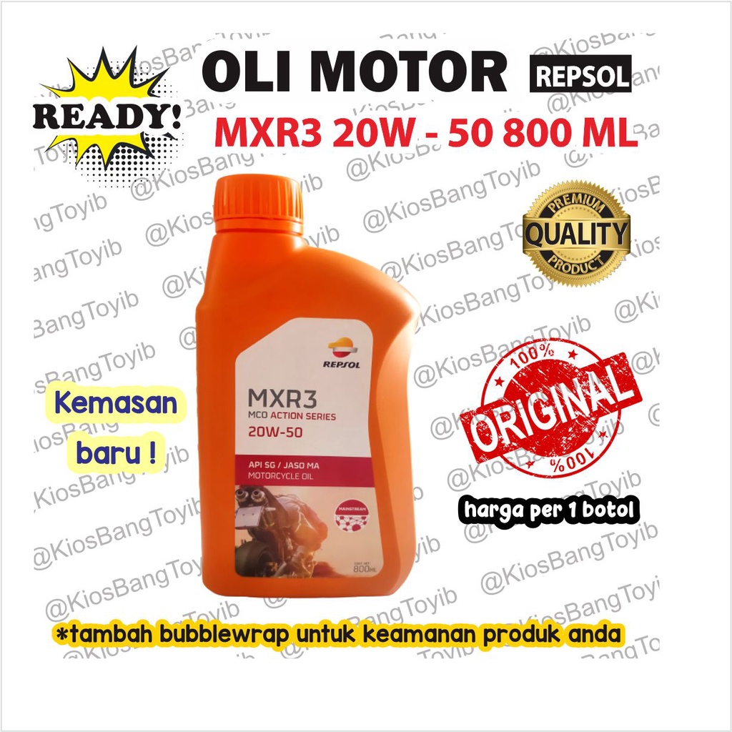 Oli Mesin Motor REPSOL MXR3 20W-50 800mL (100% ORI)