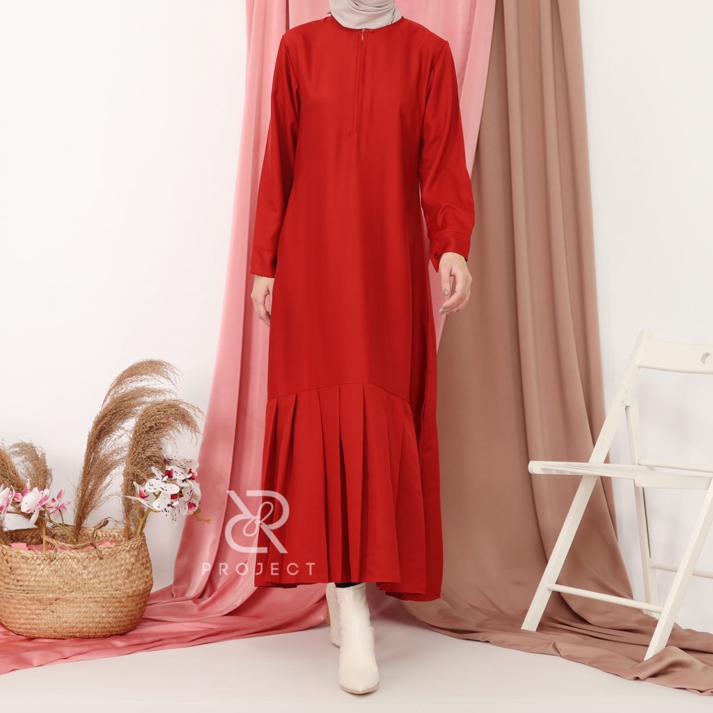GF02 ~ NEW COLOUR YURI CERRY RED | BAJU GAMIS WANITA TERBARU | FASHION MUSLIM WANITA KEKINIAN | BAJU MUSLIM WANITA