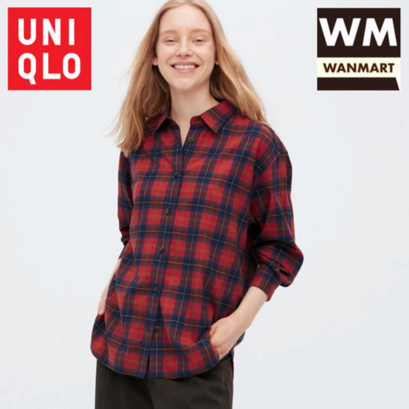 KEMEJA FLANEL WANITA UNIQLO ORIGINAL
