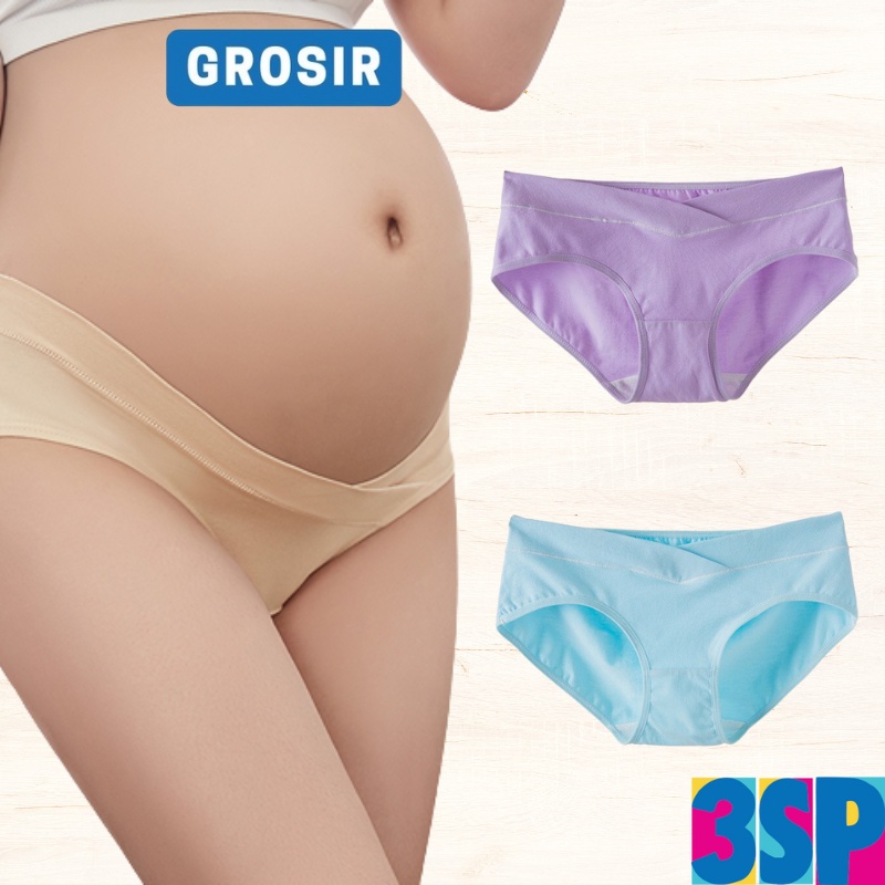 3SP | UWR54 Celana Dalam Ibu Hamil Low Waist Maternity Panty Celana Dalam Pinggang Rendah