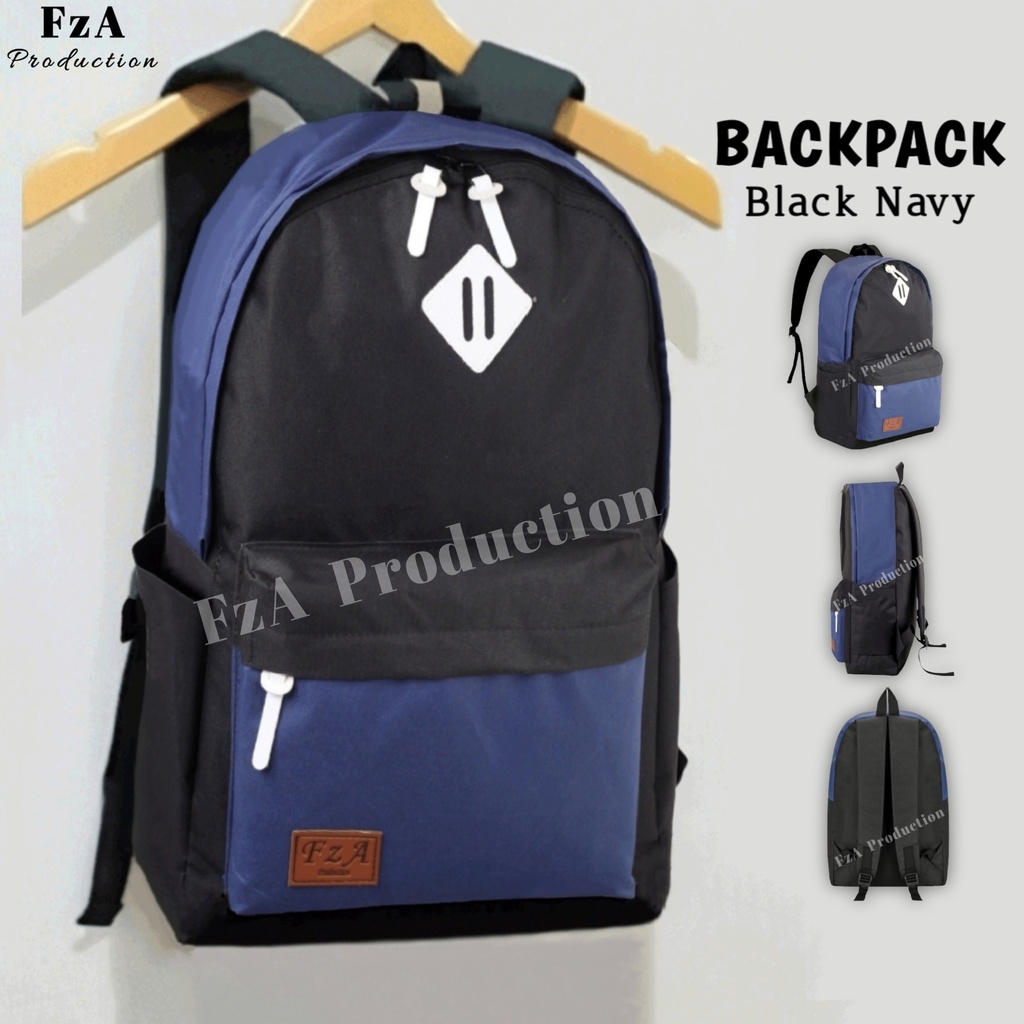 Tas Ransel Punggung Distro Casual Pria Wanita / Tas Ransel Laptop Original - FzA FREE Dompet Sakko HP