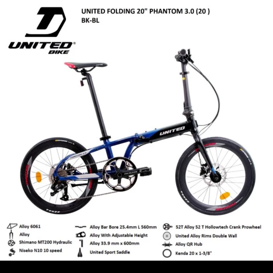 FOLDING BIKE - SEPEDA LIPAT UNITED PHANTOM 3.0 20"