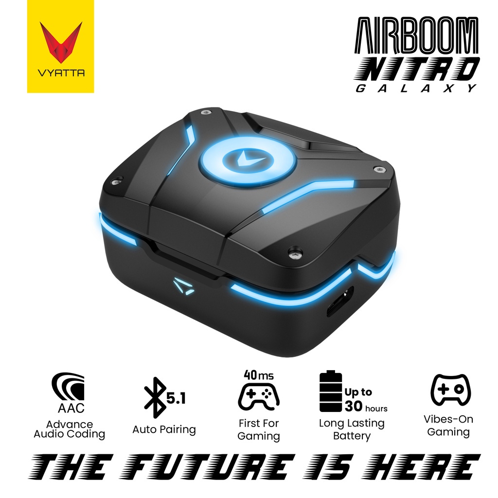 Jual VYATTA AIRBOOM NITRO GALAXY TWS BLUETOOTH HEADSET EARPHONE GAMING ...