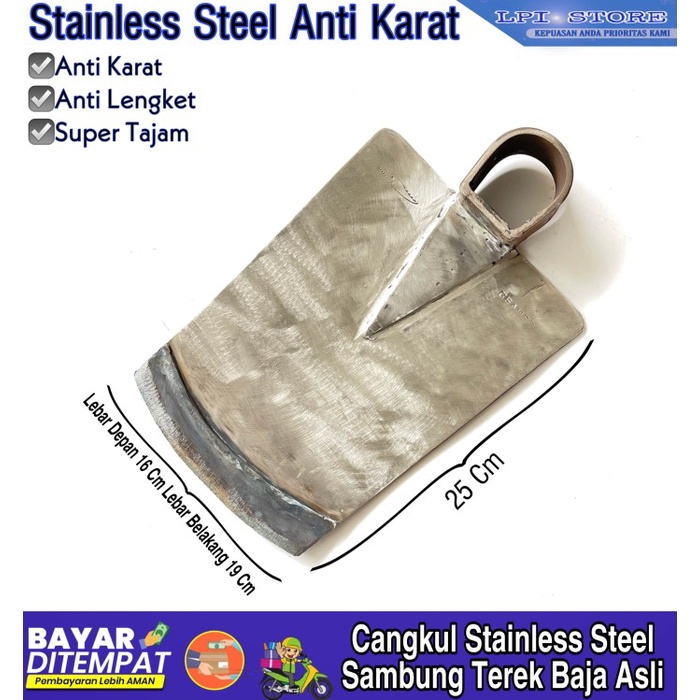 Cangkul Pacul Sawah Stainless Steel Anti Lengket Anti Karat Cap Buaya [Populer]