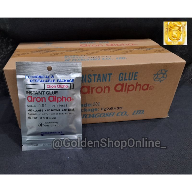 

Baru Aron Alpha Asli Lem Instan 201 Isi 2Gram X 6Pcs