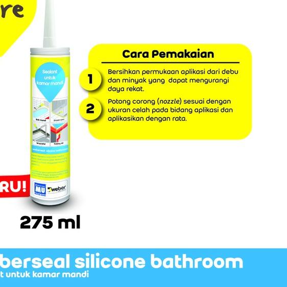 

MU Weber Weberseal Silicone Bathroom Sealant untuk Kamar Mandi 275 ml - Transparant