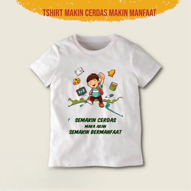 Tshirt Anak Kaos Anak Lengan Pendek Kaos Anak Laki Laki Perempuan Motif Cerdas Bermanfaat