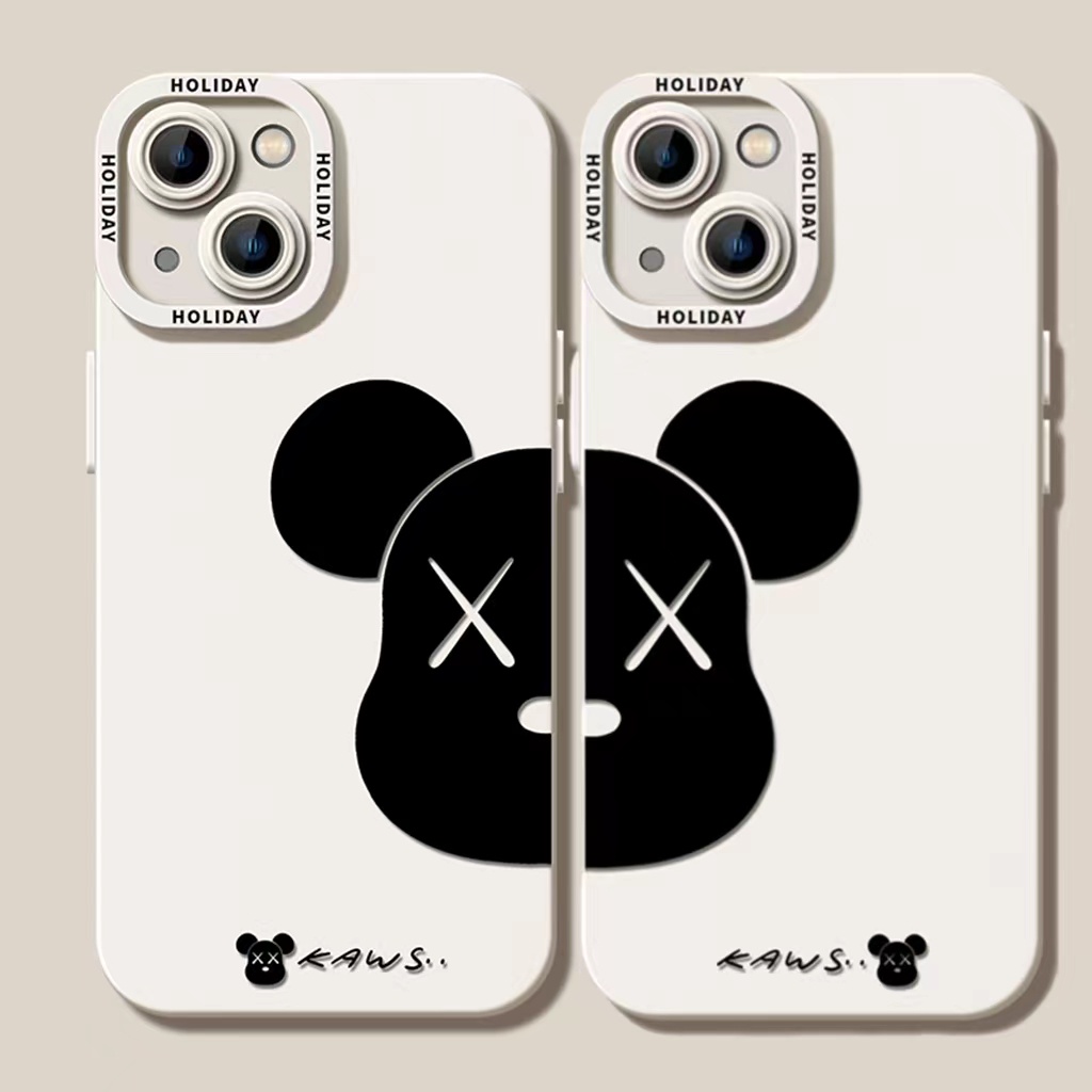 Ins Casing iPhone 14 14pro 14Plus 14prm 13 13pro 13pro 13prm 11 7Plus 8Plus Xr XS 12pro Max Shockproof Motif Beruang Putih