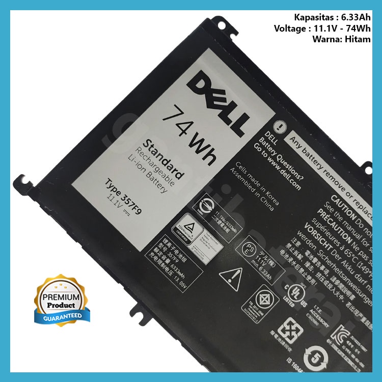 Baterai Dell Inspiron 15 7000 7566 7567 7559 357F9 71JF4 357F9 P65F