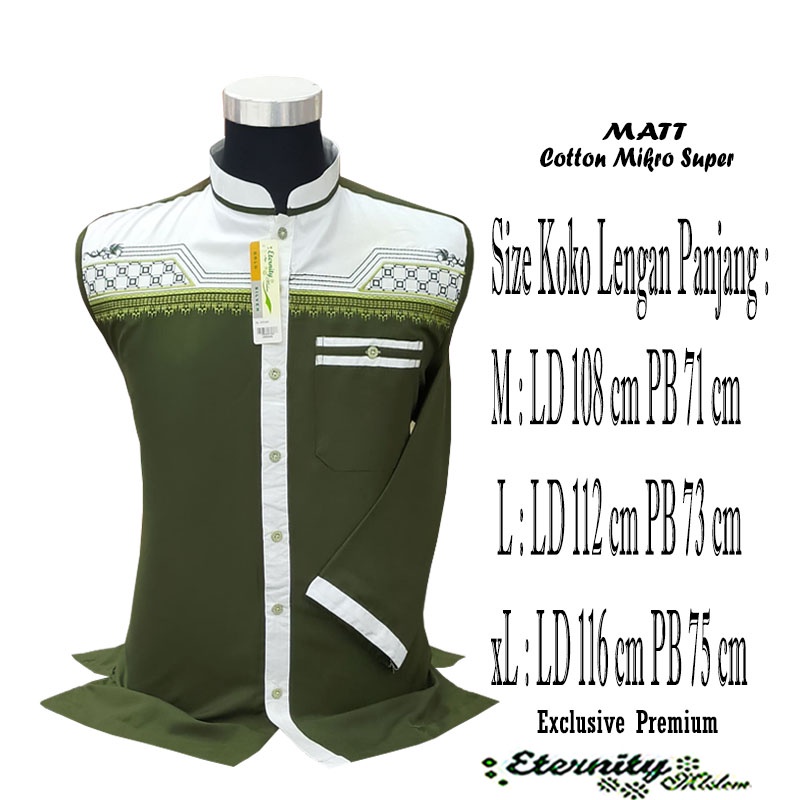 BAJU KOKO PRIA DEWASA Koko ETERNITYmoslem Lengan Panjang Terbaru