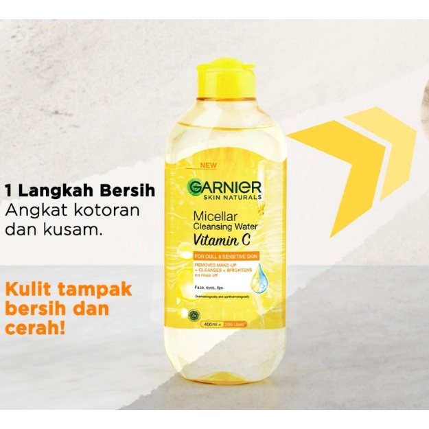 GARNIER MICELLAR WATER VITAMIN C 400ML(untuk kulit bersih dan cerah)