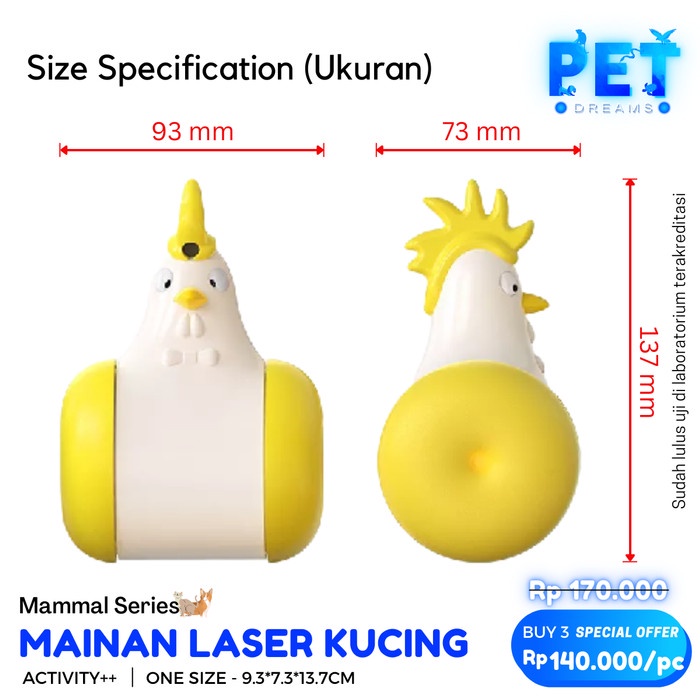 MAINAN LASER KUCING GERAK OTOMATIS PANCINGAN LED KITTEN CAT TEASER TOY