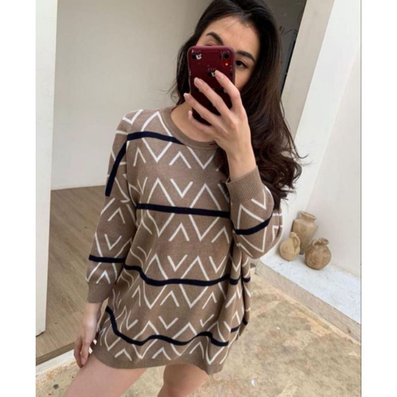 KNIT TOP PAULA / ATASAN WANITA OVERSIZE / SWEATER WOMEN