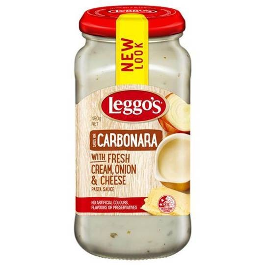 

LEGGO'S CARBONARA WITH FRESH CREAM, ONION & CHEESE 490G LEGGOS SAUCE