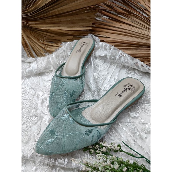 flatshoes wanita sage green seyla 1cm