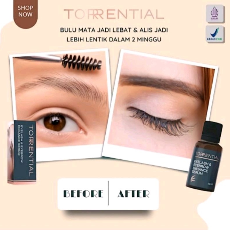 TORRENTIAL SERUM EYELASH DAN EYEBROW GROWTH MELENTIKKAN BULU MATA