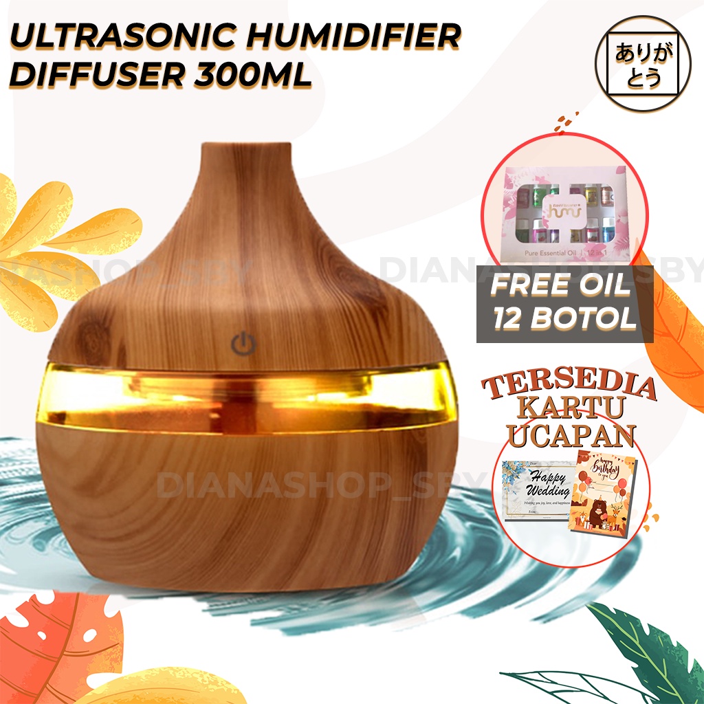 Humidifier Difuser Diffuser Aromatherapy Aromaterapi 300Ml Tanpa Remote